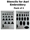 PriSara Drawing Drafting and Designing Stencils for Aari Embroidery-Pack of 2