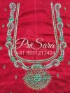 Unstitched Red Jewellery Design blouse piece