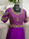 designer gown knot stone work hip belt gown bangalore PRISARA