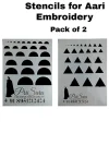 PriSara Drawing Drafting and Designing Stencils for Aari Embroidery-Pack of 2
