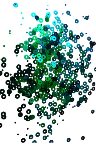 Devadas Chamki blue and green shade mixed