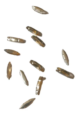 Long eye shape high quality clib stones gold colour