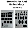 PriSara Drawing Drafting and Designing Stencils for Aari Embroidery-Pack of 2