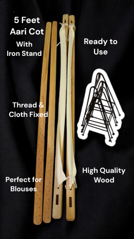 Aari Embroidery Cot Combo - Cloth Fixed & Ready to Use