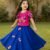 kids designer crop top lehenga set multicolor thread embroidery semi raw silk PRISARA