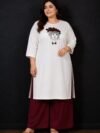designer lady embroidery kurti set bullion roses hand embroidery semi raw silk PRISARA