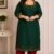 dark bottle green kurti set semi raw silk bead work designer kurti PRISARA