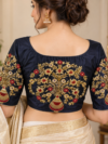 Black Designer Zardozi Embroidery Blouse | Heavy Zari & Maroon Thread Work | PRISARA